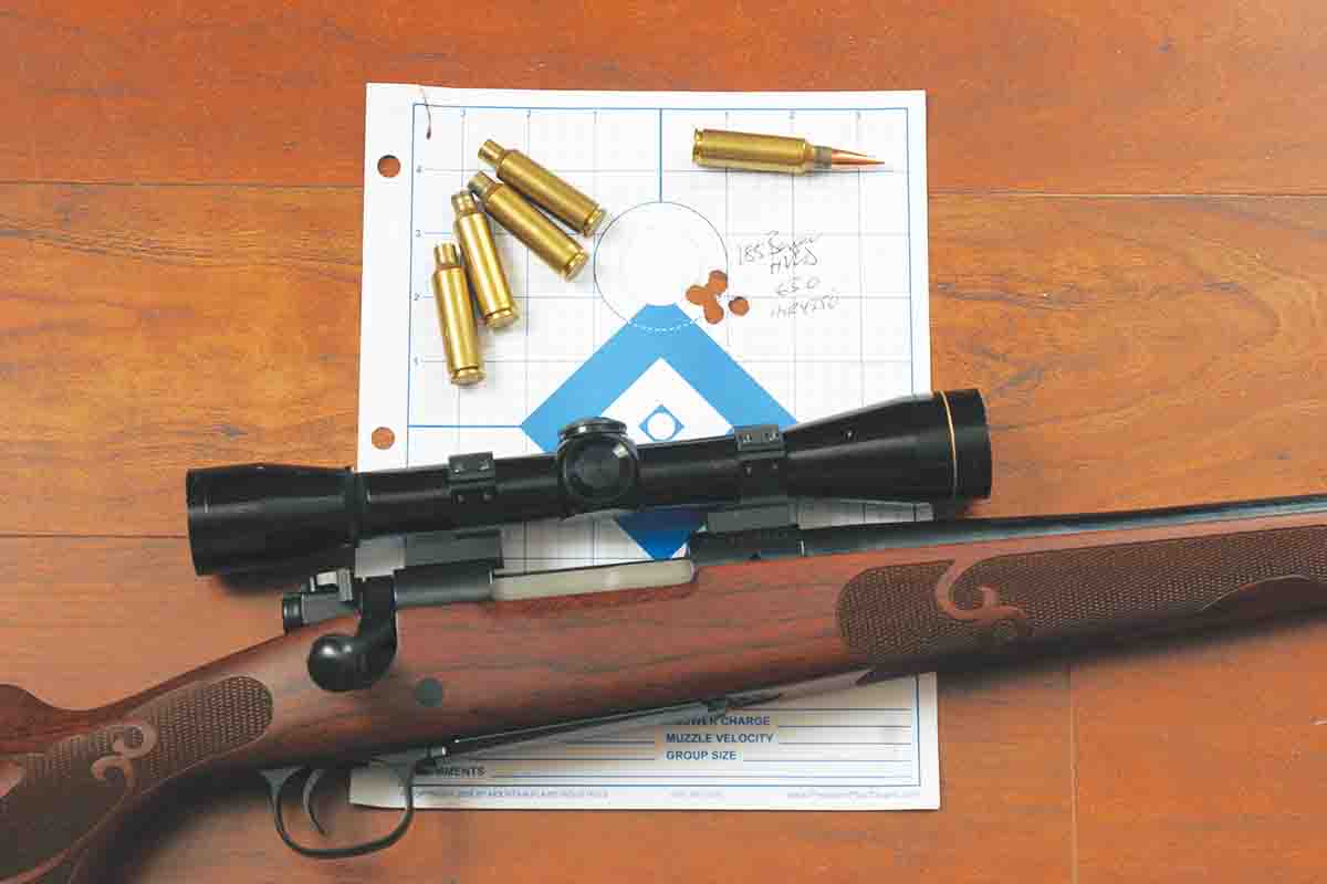 Controlled-round-feed rifles often function better when chambered for longer, slimmer cartridges, but John’s .300 WSM (one of the Portugal-assembled Model 70s) feeds and shoots very well.